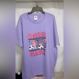Soccer Mom T-shirt, comfortable T-shirt, purple tee, mom tee, soccer mama